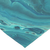 Blauw Blauwgroen acrylveeg Abstract vloeibaar Korte Tafelloper (Hoek)