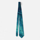 Blauw Blauwgroen acrylveeg Abstract vloeibaar Stropdas (Achterkant)