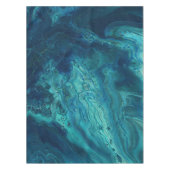 Blauw Blauwgroen acrylveeg Abstract vloeibaar Tafelkleed (Voorkant)