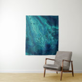 Blauw Blauwgroen acrylveeg Abstract vloeibaar Wandkleed (In situ)