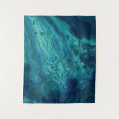 Blauw Blauwgroen acrylveeg Abstract vloeibaar Wandkleed (Voorkant)