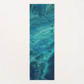 Blauw Blauwgroen acrylveeg Abstract vloeibaar Yogamat (Voorkant)