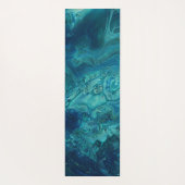 Blauw Blauwgroen acrylveeg Abstract vloeibaar Yogamat (Achterkant)