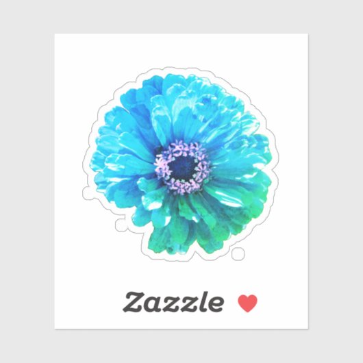 Blauw Blauwgroen Daisy bloemenretro blauw bloemig Sticker (Vel)