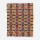 Blauw Blauwgroen Donkerbruin Beige Sinaasappel Roo Fleece Deken (Voorkant)