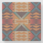 Blauw Blauwgroen Donkerbruin Beige Sinaasappel Roo Stenen Onderzetter (Voorkant)