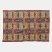 Blauw Blauwgroen Donkerbruin Beige Sinaasappel Roo Theedoek (Horizontaal)