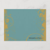 Blauw Blauwgroen en Goudgeel  Vogel Briefkaart (Achterkant)