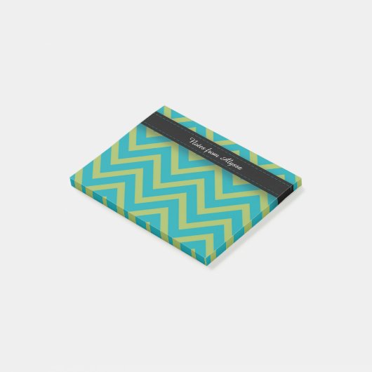 Blauw / Blauwgroen en groen Post-it® Notes (Schuin)