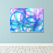 Blauw, Blauwgroen en Paarse Patroon. Canvas Afdruk (Insitu (Houten vloer))