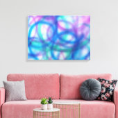 Blauw, Blauwgroen en Paarse Patroon. Canvas Afdruk (Insitu (Woonkamer))