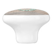 Blauw, Blauwgroen en Tan Beach Wood - Nautical Sea Keramische Knop (Zijkant)