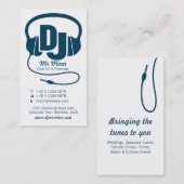 Blauw blauwgroen en wit DJ promoter visitekaartje (Voorkant / Achterkant)