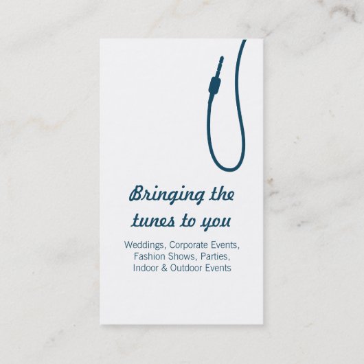 Blauw blauwgroen en wit DJ promoter visitekaartje (Achterkant)