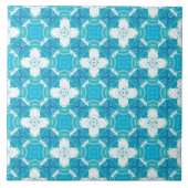 Blauw, Blauwgroen, en Wit Drijvende Patroon van Bl Tegeltje (Voorkant)