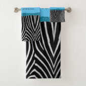 Blauw Blauwgroen en zwart glitter Beste handdoekse Bad Handdoek (Insitu)