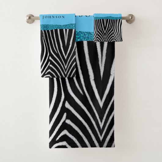 Blauw Blauwgroen en zwart glitter Beste handdoekse Bad Handdoek (Insitu)