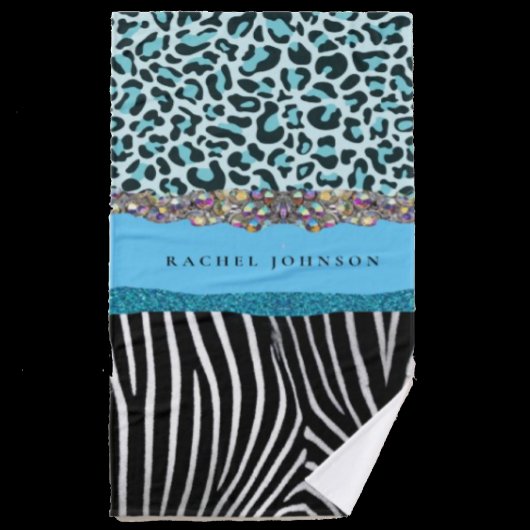 Blauw Blauwgroen en zwart glitter Beste handdoekse Bad Handdoek