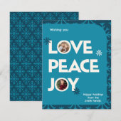 Blauw Blauwgroen Familie Custom Afbeelding Lijst K Notitiekaartje (Voorkant / Achterkant)