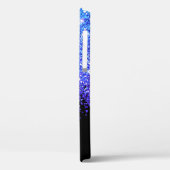 Blauw, Blauwgroen, Glitter, Naam en Monogram, Meis Case-Mate iPhone Case (Achterkant / Links)
