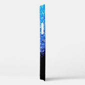 Blauw, Blauwgroen, Glitter, Naam en Monogram, Meis Case-Mate iPhone Case (Achterkant / Rechts)