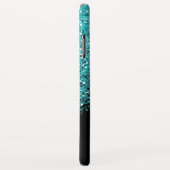 Blauw, Blauwgroen, Glitter, Naam en Monogram, Meis Case-Mate iPhone Case (Achterkant/rechts)