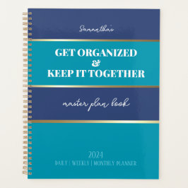 Blauw Blauwgroen Goud Modern Trendy Dagelijks Weke Planner
