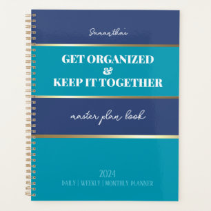Blauw Blauwgroen Goud Modern Trendy Dagelijks Weke Planner