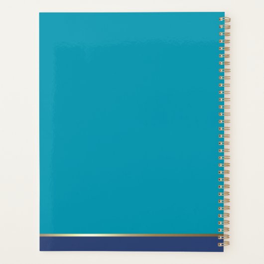 Blauw Blauwgroen Goud Modern Trendy Dagelijks Weke Planner (Achterkant)