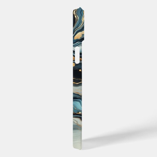 Blauw Blauwgroen Gouden Agaat Modern Glam Elegant Case-Mate iPhone Case (Achterkant / Rechts)