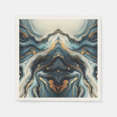 Blauw Blauwgroen Gouden Agaat Modern Glam Elegant  Servet (Voorkant)