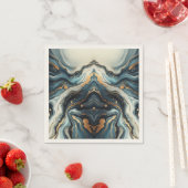 Blauw Blauwgroen Gouden Agaat Modern Glam Elegant  Servet (Insitu)