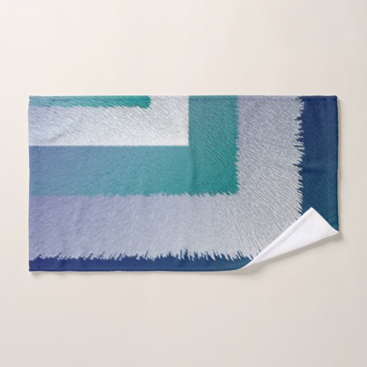 Blauw blauwgroen grijs ex pastel bad handdoek (Handdoek)