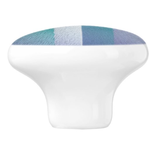 Blauw blauwgroen grijs ex pastel keramische knop (Zijkant)