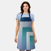 Blauw blauwgroen grijs ex pastel schort (Gedragen)