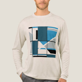 Blauw Blauwgroen Grijs Zwart MCM Look Geometrisch  Tri-Blend Shirt