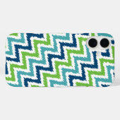 Blauw Blauwgroen groen diagram Zigzag Ikat Patroon Case-Mate iPhone Case (Achterkant (horizontaal))