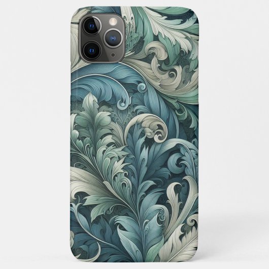 Blauw Blauwgroen Groen Grijs Paisley Kunstpatroon Case-Mate iPhone Case (Achterkant)