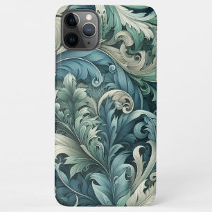 Blauw Blauwgroen Groen Grijs Paisley Kunstpatroon iPhone 11Pro Max Hoesje