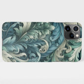 Blauw Blauwgroen Groen Grijs Paisley Kunstpatroon iPhone Hoesje (Achterkant horizontaal)