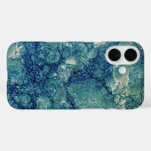 Blauw Blauwgroen groen marmeren textuur Case-Mate iPhone Case (Achterkant (horizontaal))