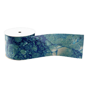 Blauw Blauwgroen groen marmeren textuur Grosgrain Lint