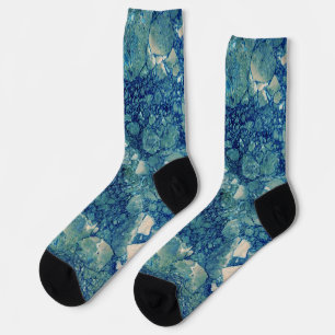Blauw Blauwgroen groen marmeren textuur Sokken