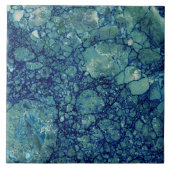 Blauw Blauwgroen groen marmeren textuur Tegeltje (Voorkant)