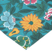 Blauw Blauwgroen groen rood roze geel bloemenpatro Korte Tafelloper (Hoek)