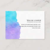Blauw blauwgroen groen waterverf splash visitekaar visitekaartje (Achterkant)