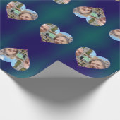 Blauw Blauwgroen Lijst Uw fotopapier ompakken Cadeaupapier (Hoek)