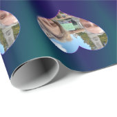 Blauw Blauwgroen Lijst Uw fotopapier ompakken Cadeaupapier (Rol Hoek)