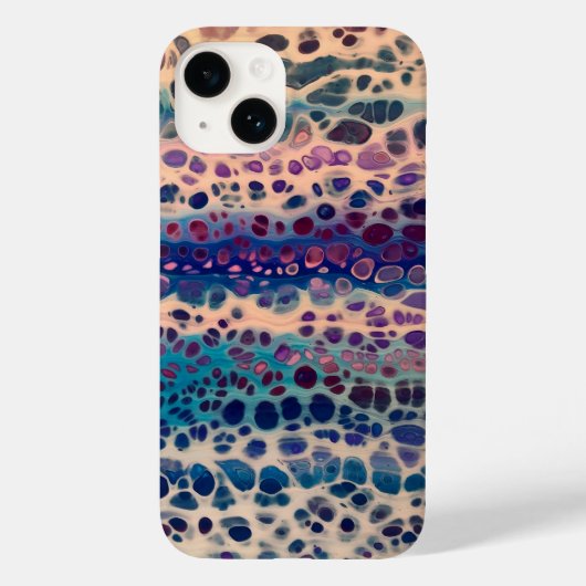 Blauw Blauwgroen Lila wit acryl Abstracte fluïdkun Case-Mate iPhone Case (Achterkant)