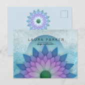Blauw Blauwgroen Lotus Bloem Yoga Meditatie Holist Briefkaart (Voorkant / Achterkant)
